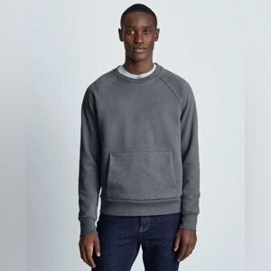 Everlane Men’s Organic Cotton The Track Crewneck Pocket Sweatshirt Grey Size XL